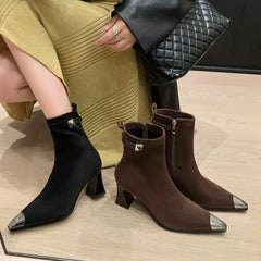 Pointy Ankle Rock Pointed Toe Zapatos Mujer Boots