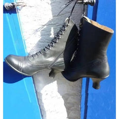 Women Short Boot PU Leather Bikerboots High Heel Pointed Toe Boots