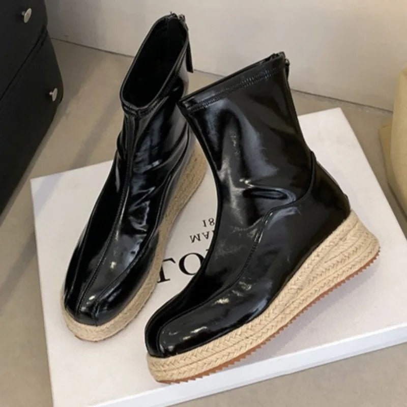 Novelty Woven Platform Boots