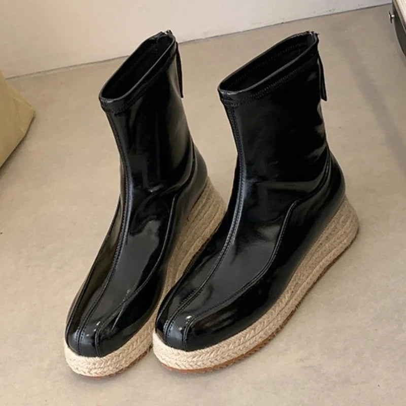 Novelty Woven Platform Boots