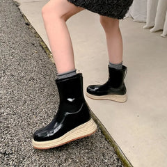Novelty Woven Platform Boots