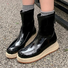 Novelty Woven Platform Boots