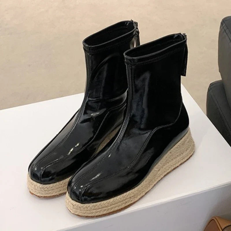 Novelty Woven Platform Boots