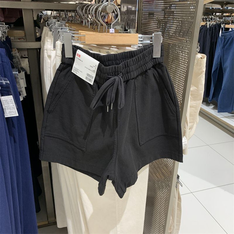 Denim Elastic-Waist Shorts with Drawstring