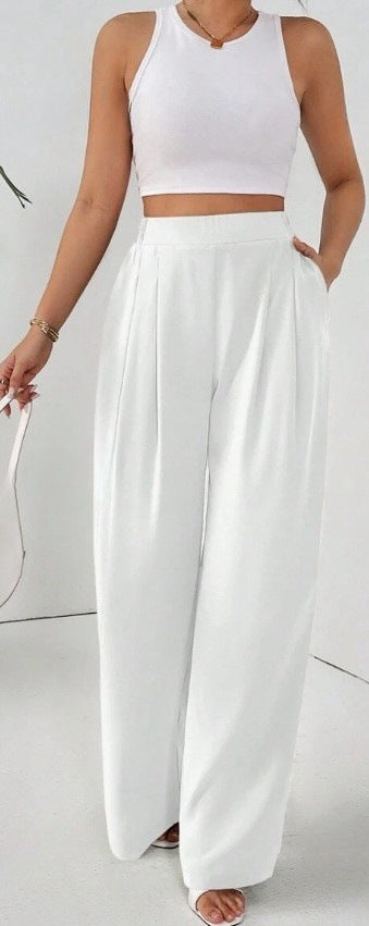 Pocketed Wide-Leg Pants