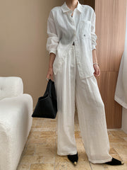 sunscreen shirt wide-leg pants set