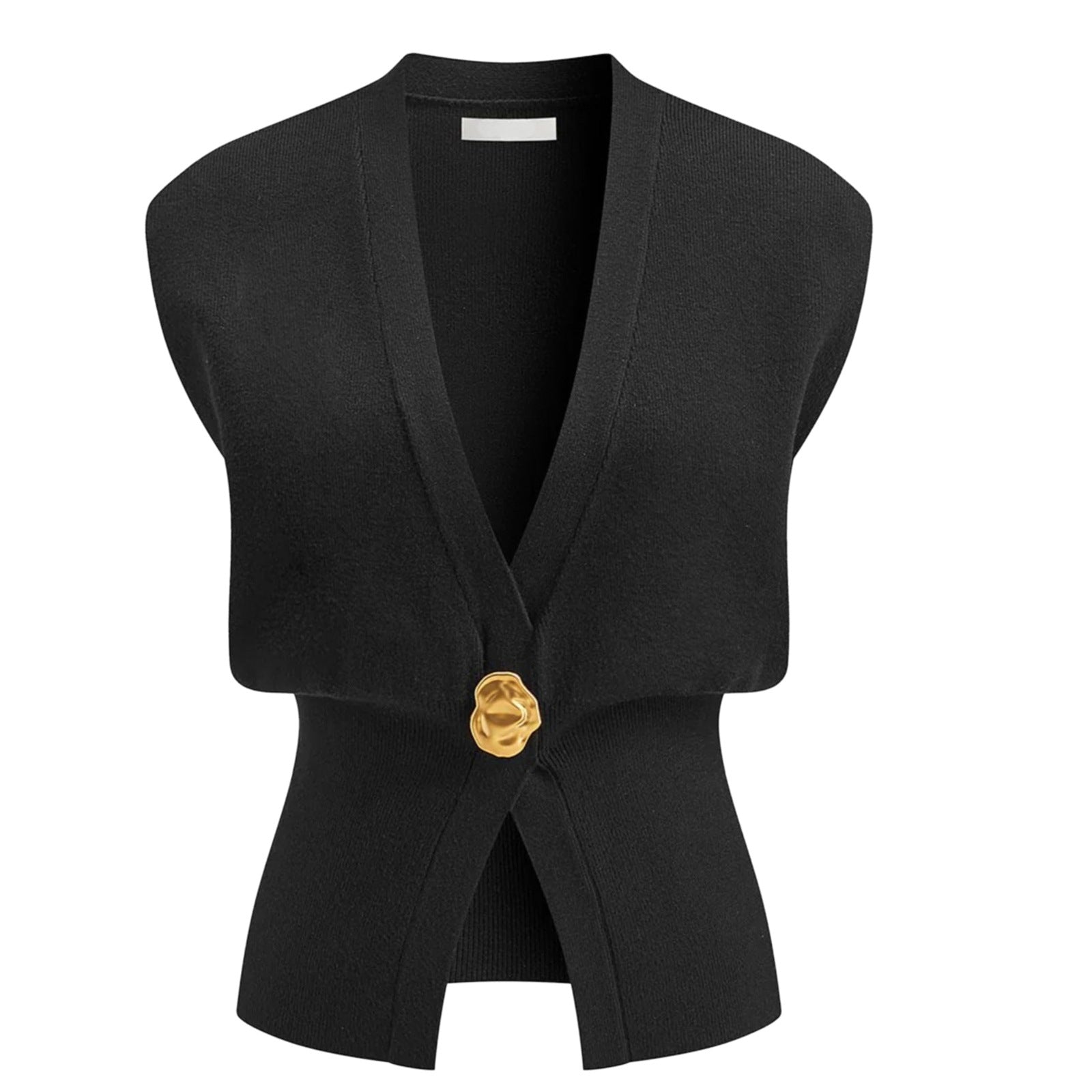 Contrast Trim Knit Vest and Midi Skirt Set