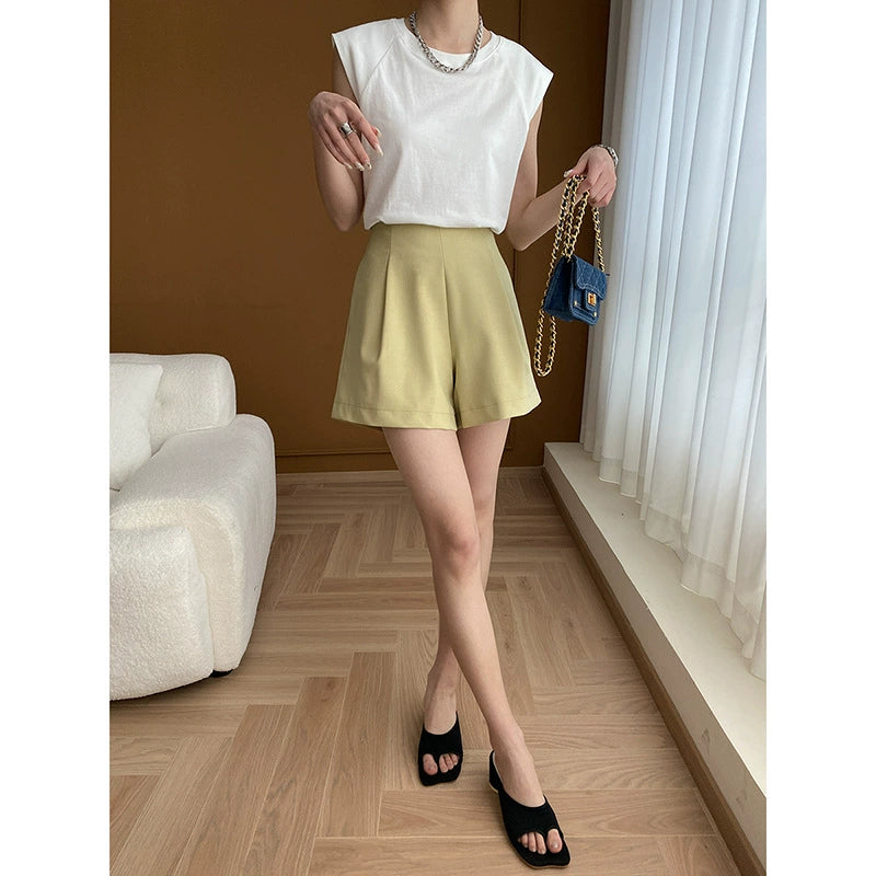 wide-leg suit shorts