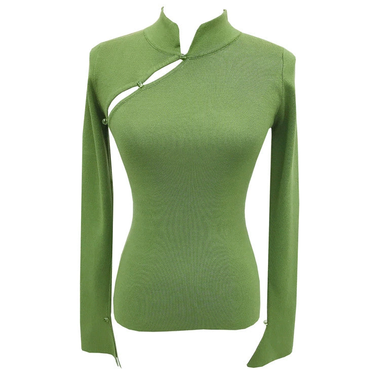 Plain Cutout Skinny Sweater