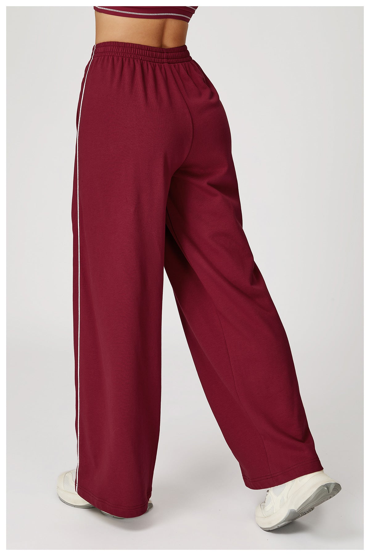 Cotton Blend Mid-Waist Side Stripe Sweatpants