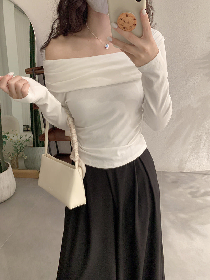 Off-Shoulder Long Sleeve T-Shirt