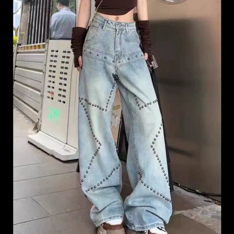 Fake two-piece high-end hot girl denim skirt