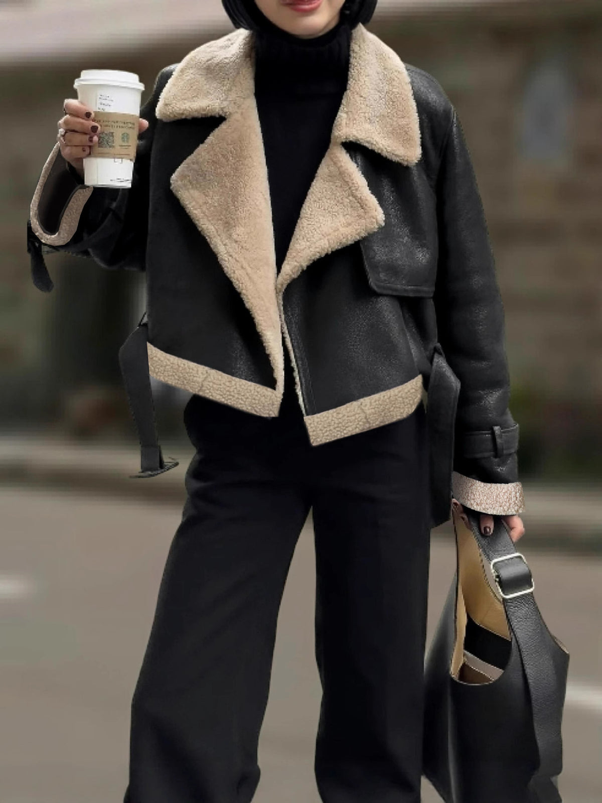 Zipper Belted Soft Fleece Jacket