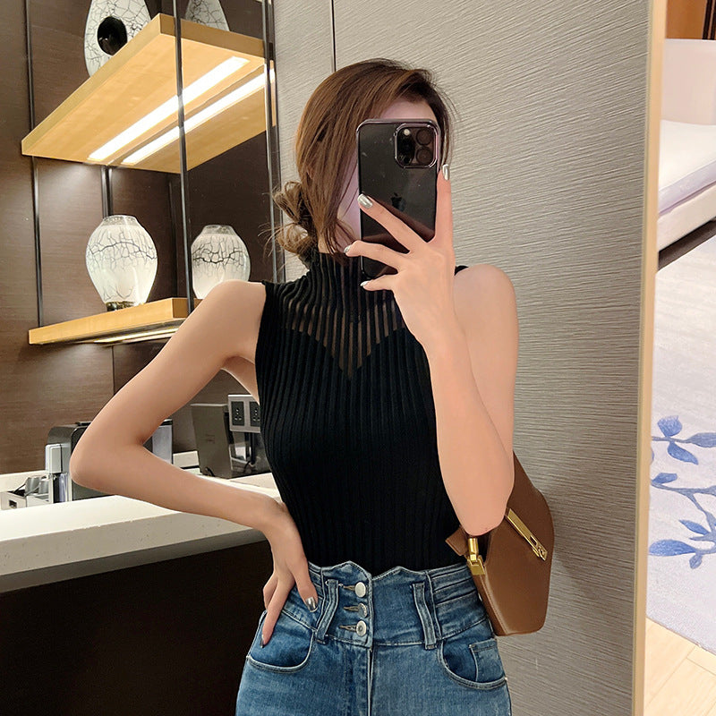 Sheer Ribbed Tank Top