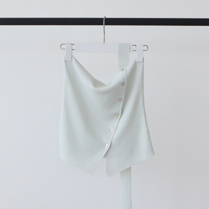 Cotton & Linen Halter Top With Decor Pockets