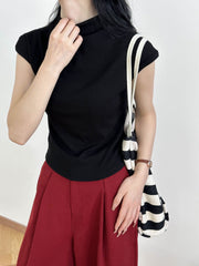 Half Turtleneck Slim Fit Short Sleeve T-Shirt