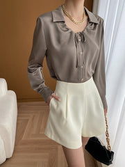 wide-leg suit shorts