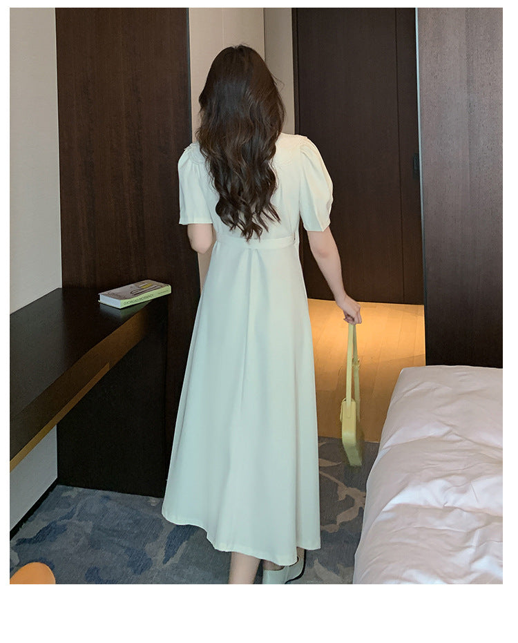 Midi Dress With Big Black Lapels