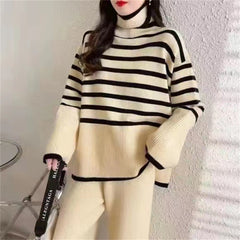 Striped Airy Knit Two-Piece Set