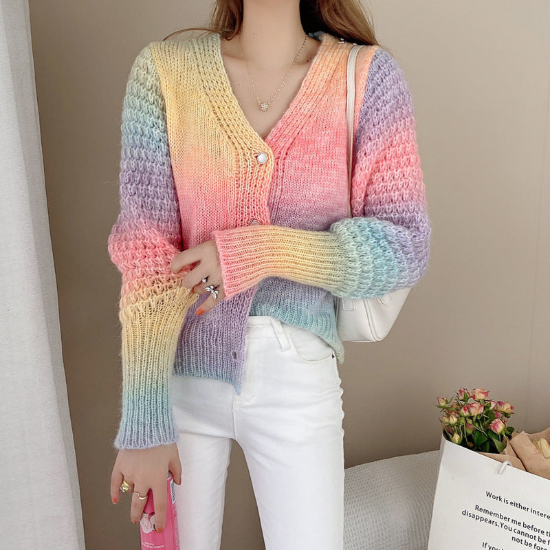 Ombre Rainbow Cardigan