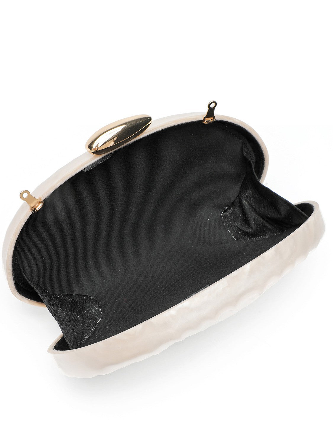 Pearl Texture Clutch With Gold Chain
