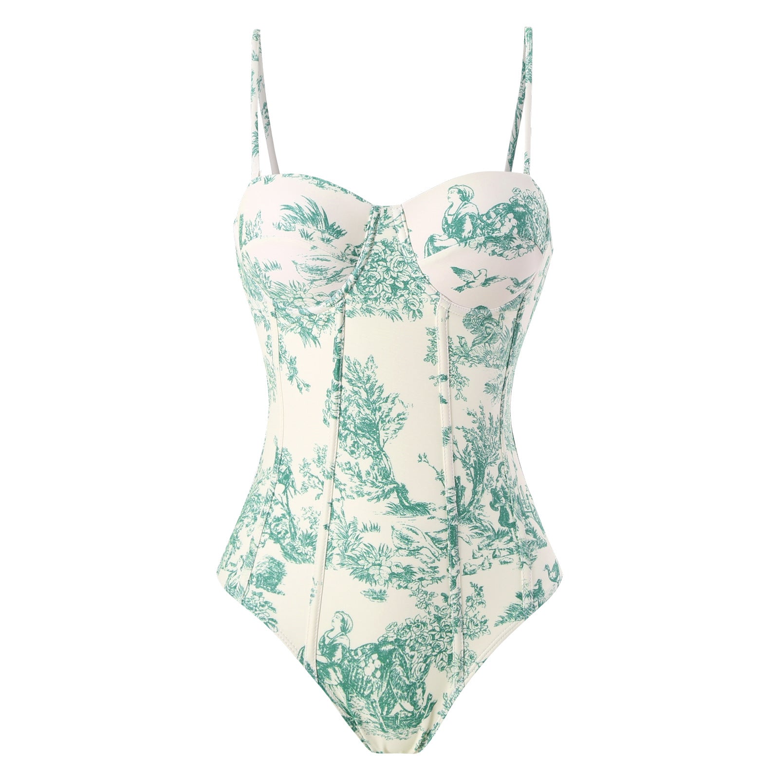 Seaside Hut Print One Piece Swimsuit