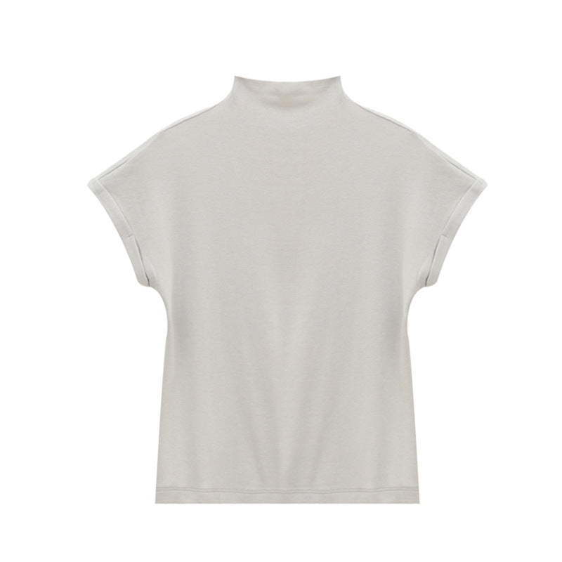 Half Turtleneck Slim Fit Short Sleeve T-Shirt