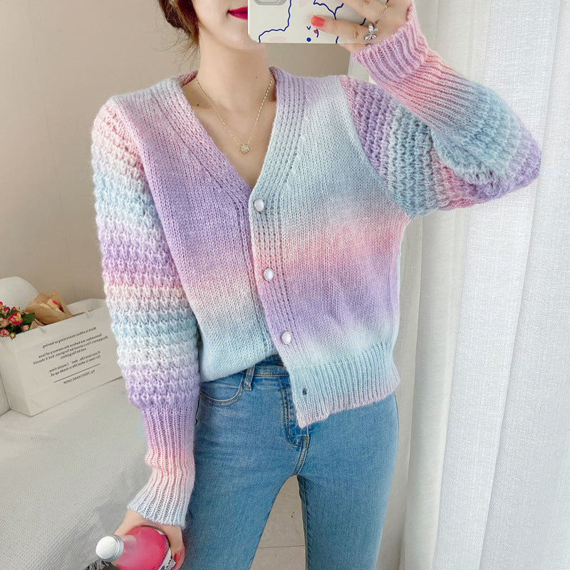 Ombre Rainbow Cardigan