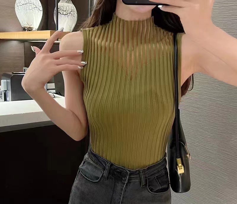 Sheer Ribbed Tank Top