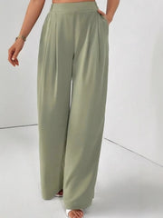 Pocketed Wide-Leg Pants