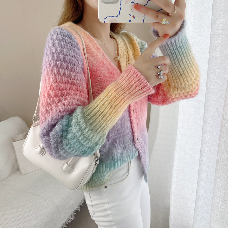 Ombre Rainbow Cardigan