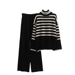 Striped Airy Knit Two-Piece Set