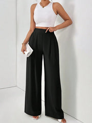 Pocketed Wide-Leg Pants