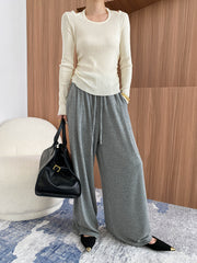 Neck halter exposed shoulders knitted sweater