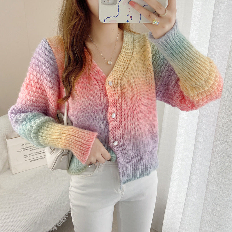 Ombre Rainbow Cardigan