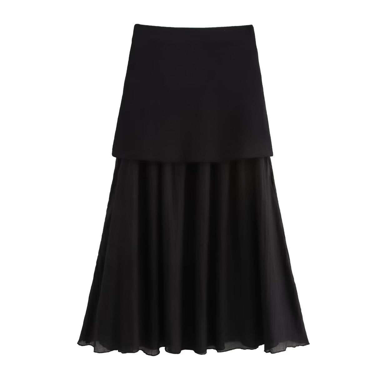 Layered Satin Maxi Skirt