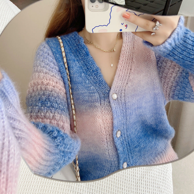 Ombre Rainbow Cardigan