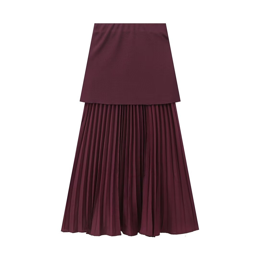 Layered Satin Maxi Skirt
