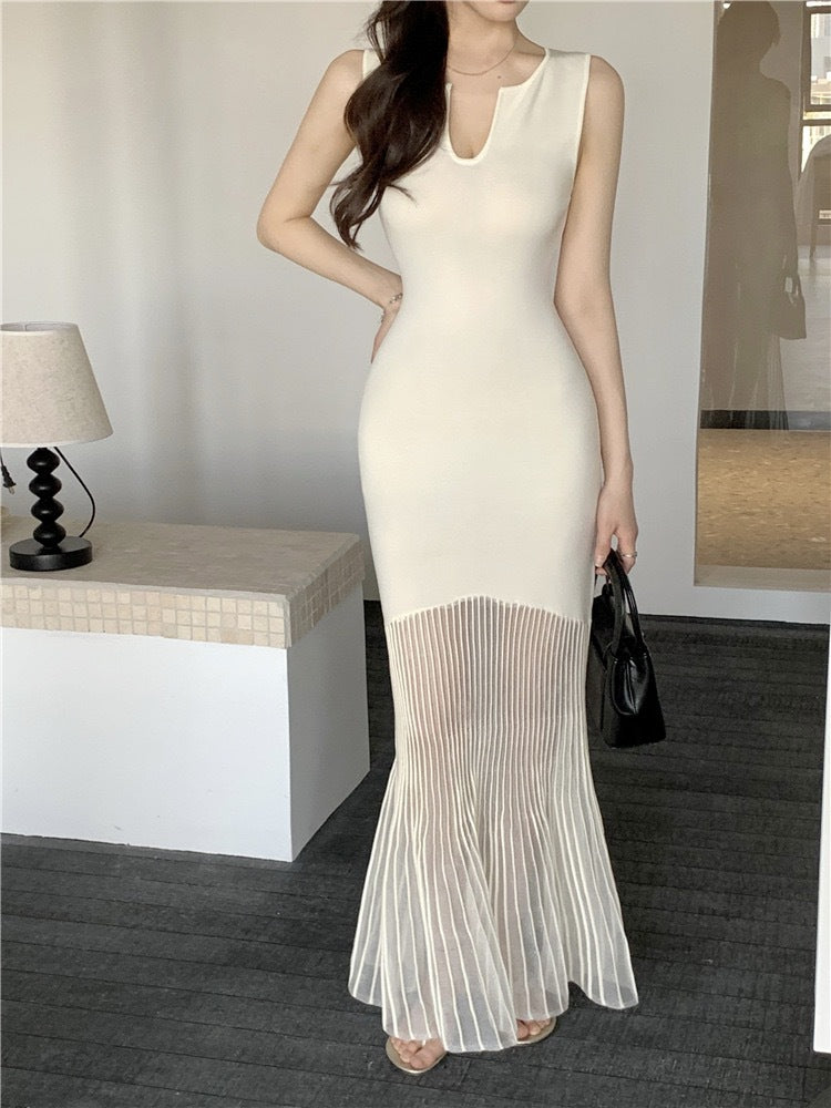 Sleeveless Pleated Dress