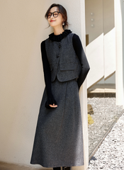 Tweed Vest & Skirt Set â€?Elegant Two-Piece Chanel-Inspired Style
