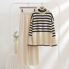 Striped Airy Knit Two-Piece Set