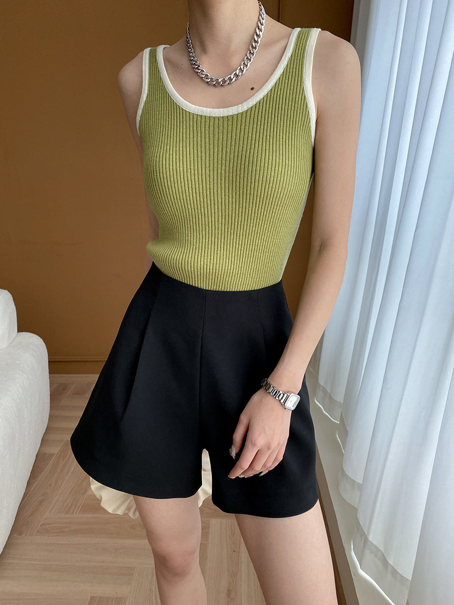 wide-leg suit shorts