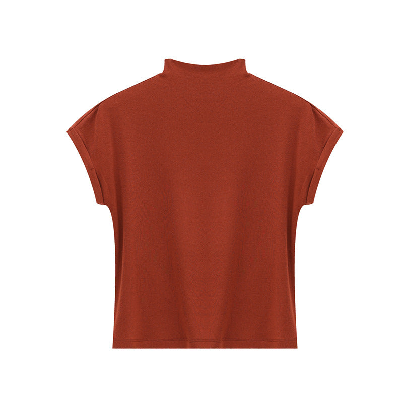 Half Turtleneck Slim Fit Short Sleeve T-Shirt