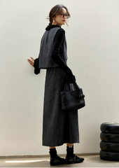 Tweed Vest & Skirt Set â€?Elegant Two-Piece Chanel-Inspired Style
