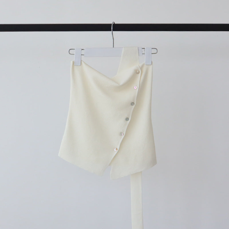 Cotton & Linen Halter Top With Decor Pockets