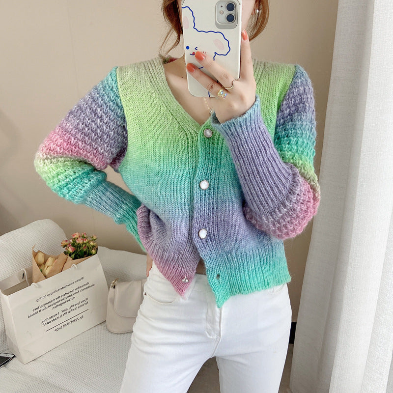 Ombre Rainbow Cardigan