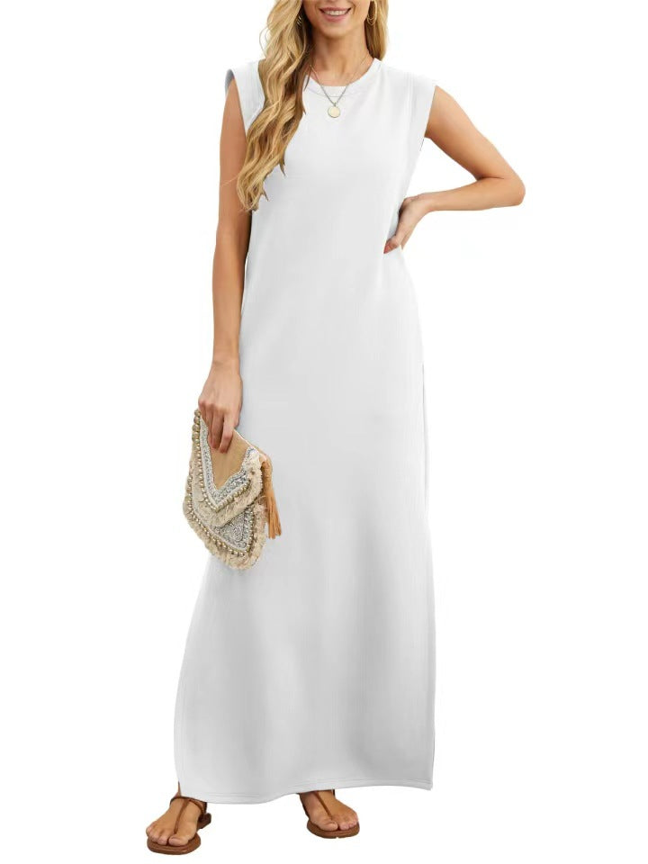 Linen & Cotton Pocketed Maxi Dress