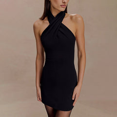 Christina Cross Over Mini Dress | Party Dress