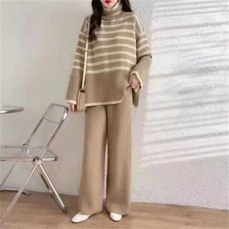 Striped Airy Knit Two-Piece Set