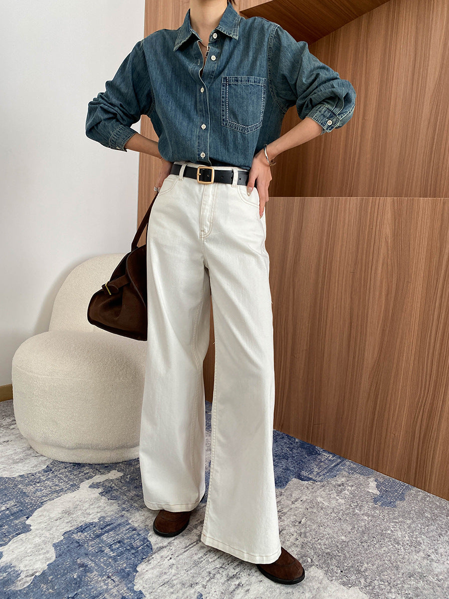 Straight loose wide-leg jeans
